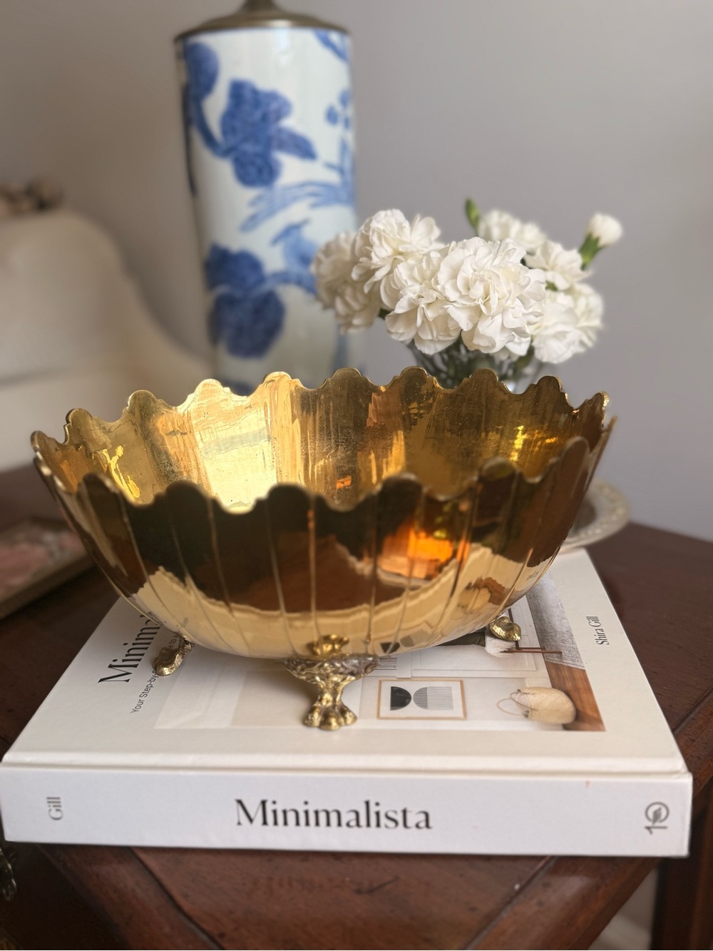Decorative Brass Scalloped Bowl